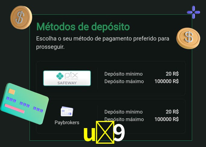 O cassino u-9 oferece uma grande variedade de métodos de pagamento